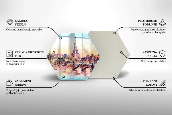 Tabla de cortar de vidrio Paisaje de la torre eiffel de parís