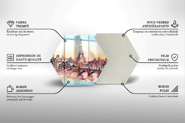 Tabla de cortar de vidrio Paisaje de la torre eiffel de parís