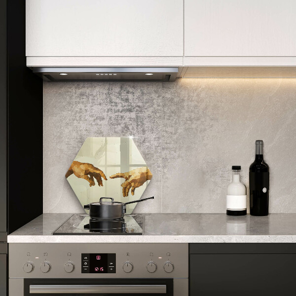 Tabla de cortar de vidrio Creación de las manos de adán