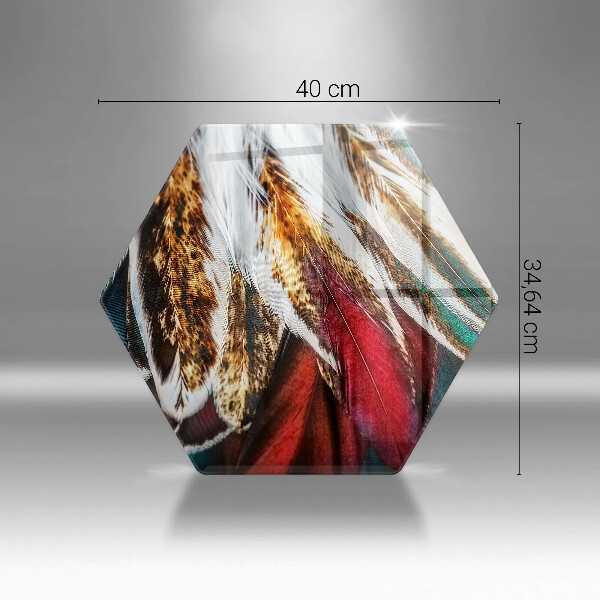 Tabla de cortar de vidrio Plumas de pájaro boho