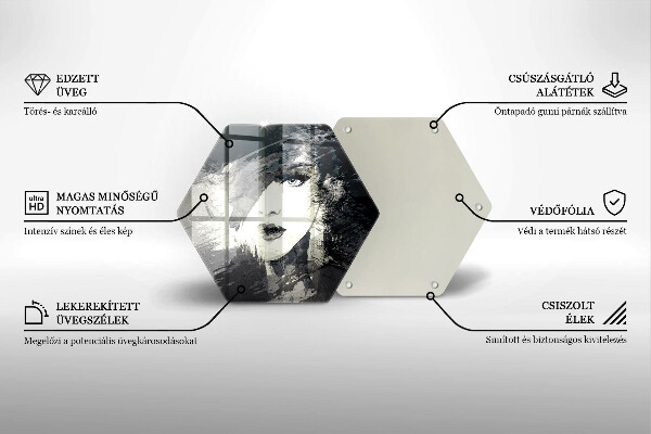 Tabla de cortar de vidrio Pintura de una mujer