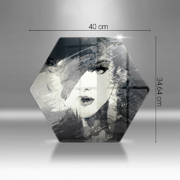 Tabla de cortar de vidrio Pintura de una mujer