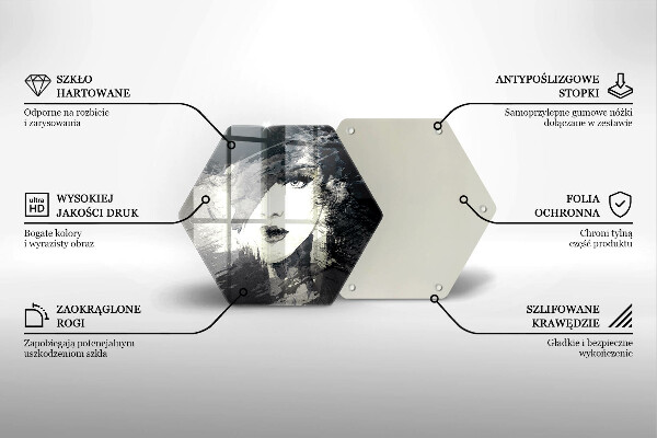 Tabla de cortar de vidrio Pintura de una mujer