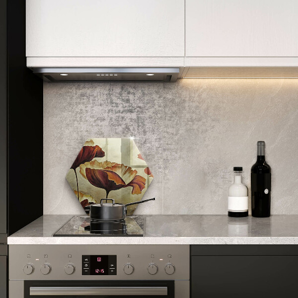 Tabla de cortar de vidrio Flores boho pintadas