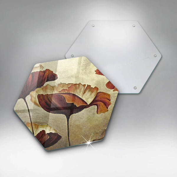 Tabla de cortar de vidrio Flores boho pintadas