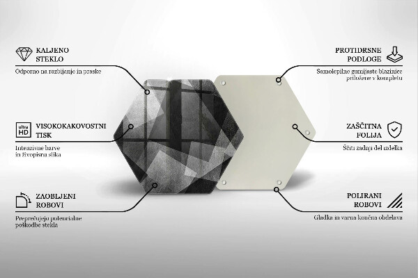 Tabla de cortar de vidrio Abstracción geométrica