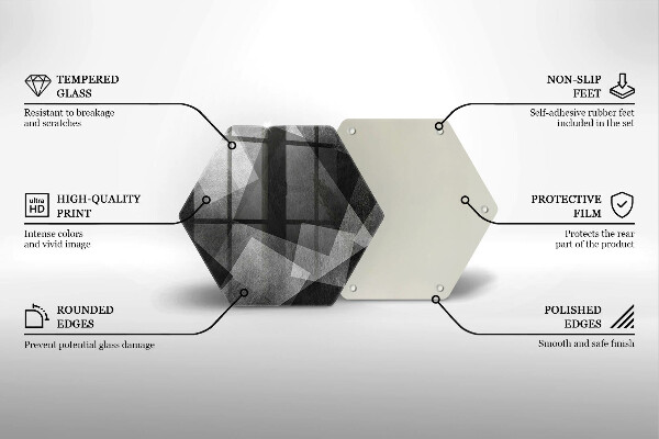 Tabla de cortar de vidrio Abstracción geométrica