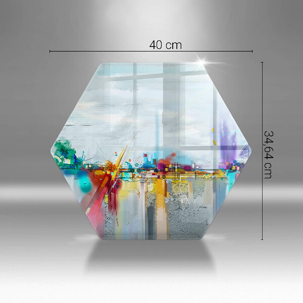 Tabla de cortar de vidrio Abstracción pintada