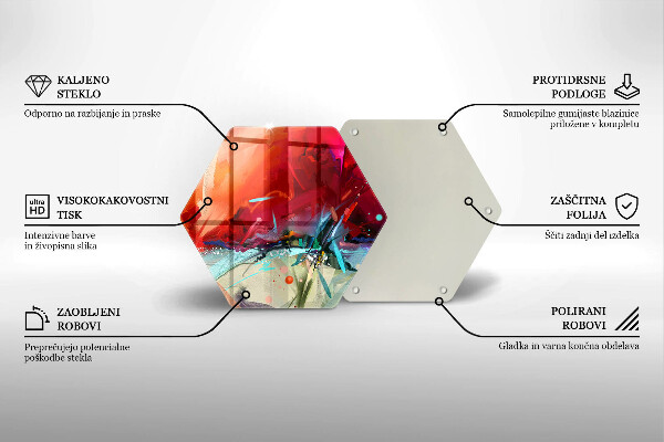 Tabla de cortar de vidrio Abstracción pintada