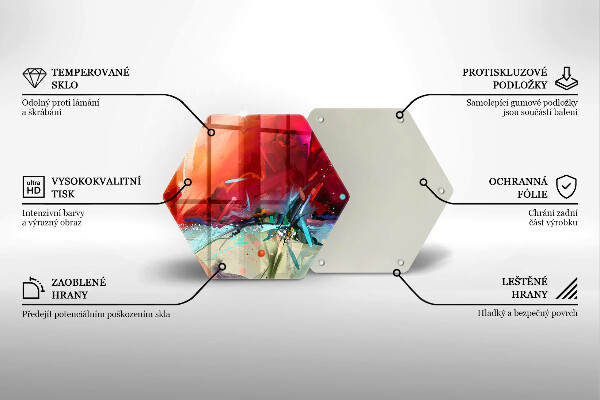 Tabla de cortar de vidrio Abstracción pintada