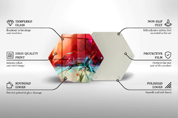 Tabla de cortar de vidrio Abstracción pintada