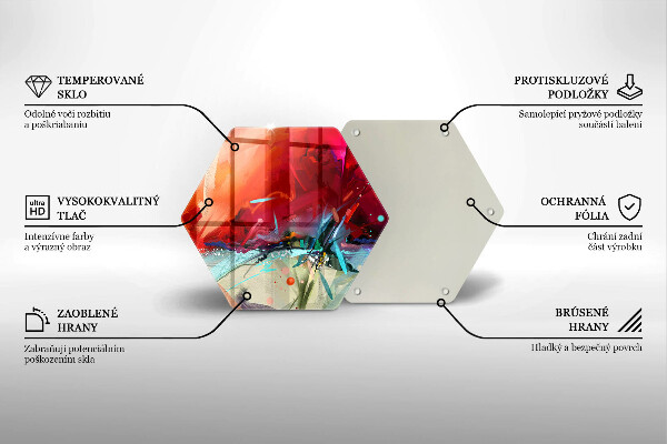 Tabla de cortar de vidrio Abstracción pintada