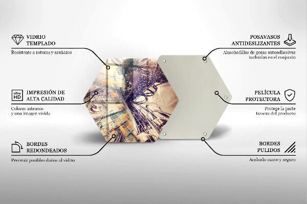 Tabla de cortar de vidrio Composición moderna