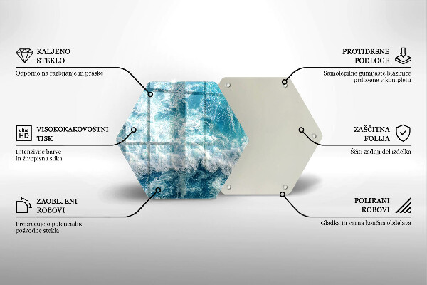Tabla de cortar de vidrio Olas de agua de mar