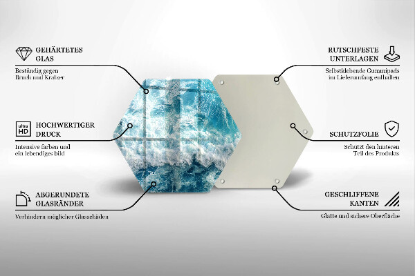 Tabla de cortar de vidrio Olas de agua de mar