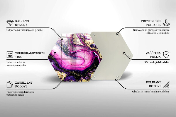 Tabla de cortar de vidrio Diseño abstracto oro