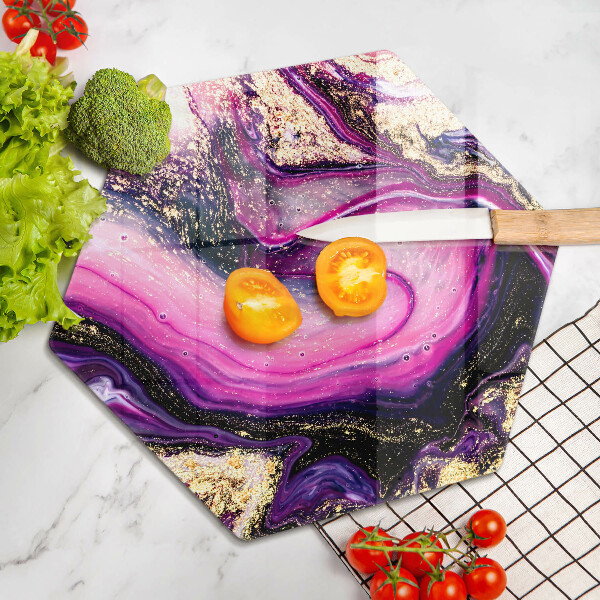 Tabla de cortar de vidrio Diseño abstracto oro