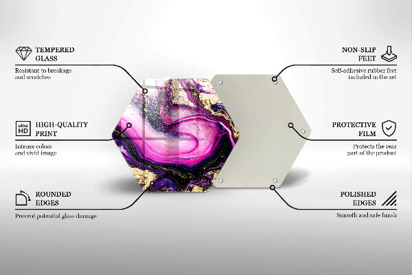 Tabla de cortar de vidrio Diseño abstracto oro