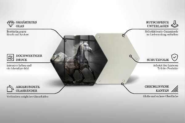 Tabla de cortar de vidrio Caballo al galope