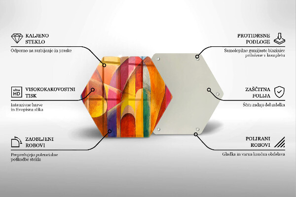 Tabla de cortar de vidrio Abstracción colorida