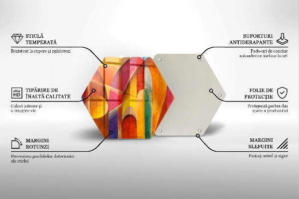 Tabla de cortar de vidrio Abstracción colorida