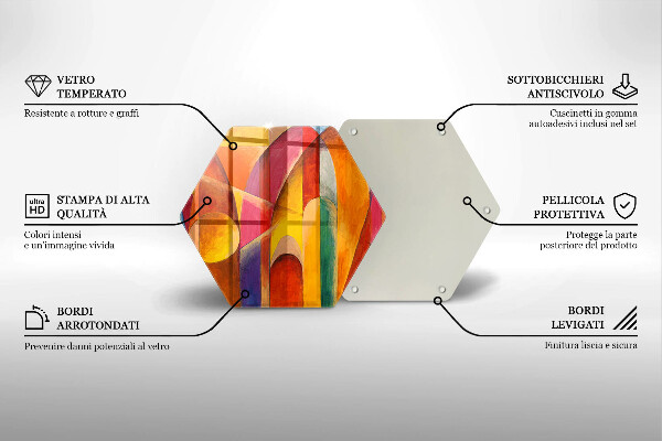 Tabla de cortar de vidrio Abstracción colorida