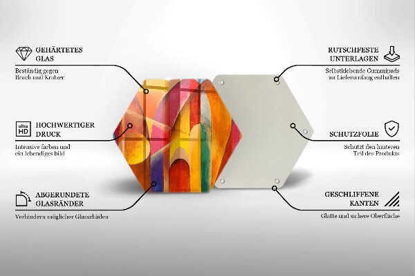 Tabla de cortar de vidrio Abstracción colorida