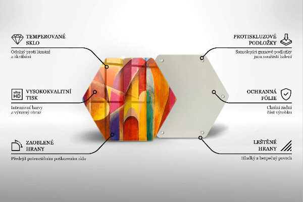 Tabla de cortar de vidrio Abstracción colorida