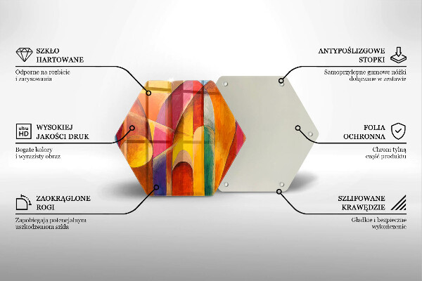 Tabla de cortar de vidrio Abstracción colorida