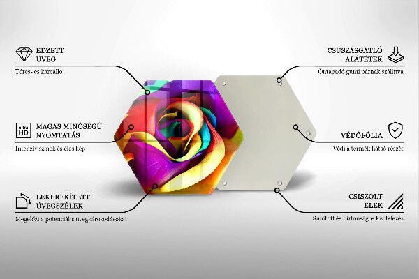 Tabla de cortar de vidrio Pétalos de rosa de colores