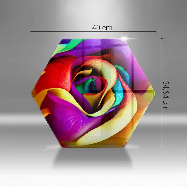 Tabla de cortar de vidrio Pétalos de rosa de colores