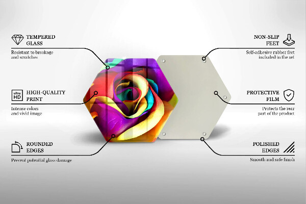 Tabla de cortar de vidrio Pétalos de rosa de colores