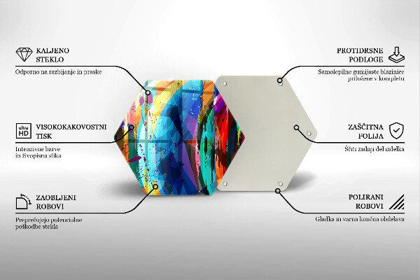 Tabla de cortar de vidrio Manchas de pintura coloridas