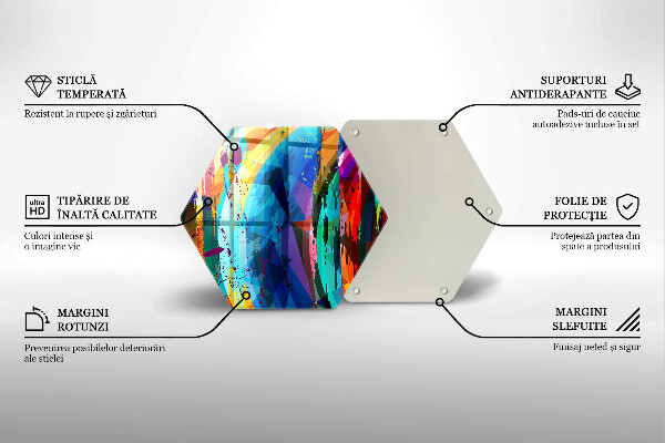 Tabla de cortar de vidrio Manchas de pintura coloridas