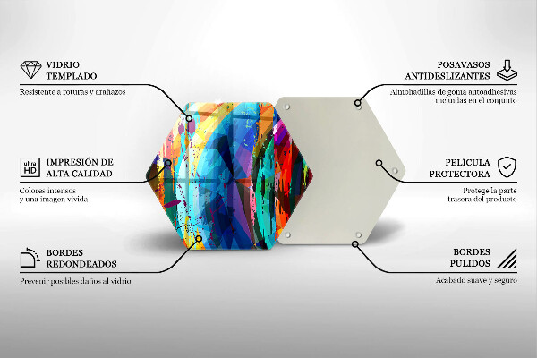 Tabla de cortar de vidrio Manchas de pintura coloridas