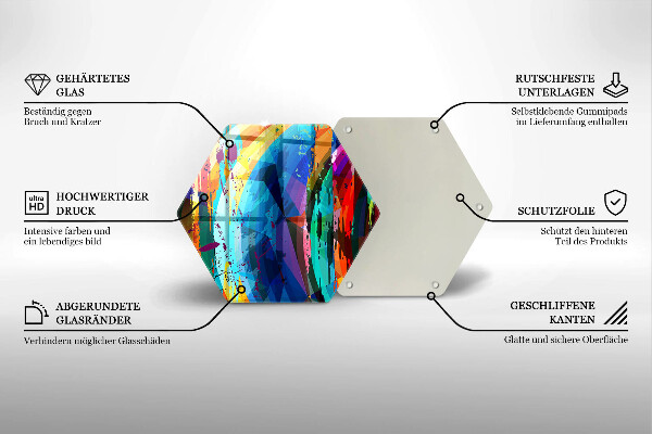 Tabla de cortar de vidrio Manchas de pintura coloridas