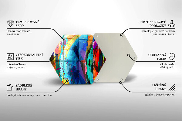 Tabla de cortar de vidrio Manchas de pintura coloridas