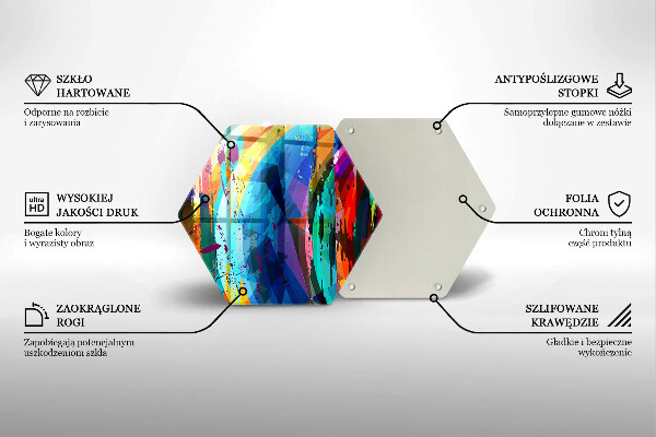 Tabla de cortar de vidrio Manchas de pintura coloridas