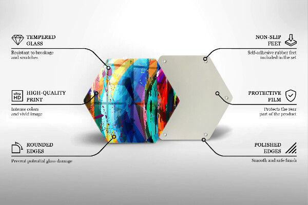 Tabla de cortar de vidrio Manchas de pintura coloridas