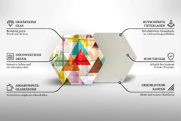 Tabla de cortar de vidrio Triángulos pintados