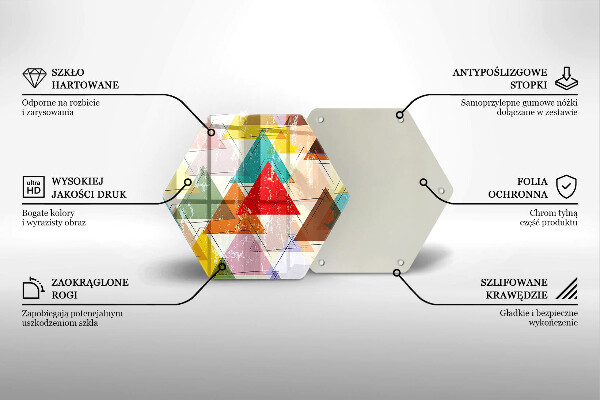 Tabla de cortar de vidrio Triángulos pintados