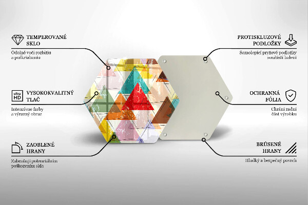 Tabla de cortar de vidrio Triángulos pintados