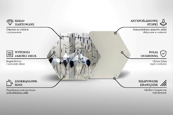 Tabla de cortar de vidrio Grullas japonesas