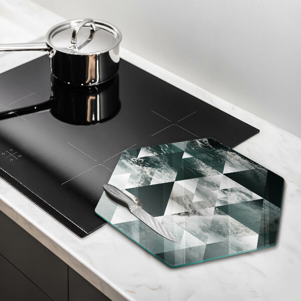 Tabla de cortar de vidrio Triángulos y agua