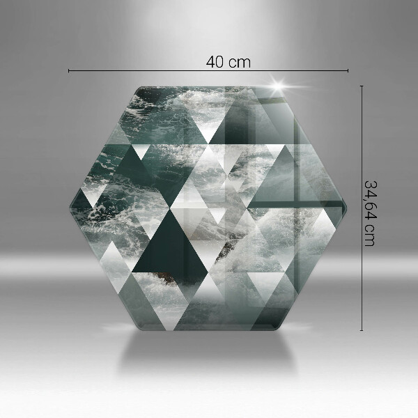 Tabla de cortar de vidrio Triángulos y agua