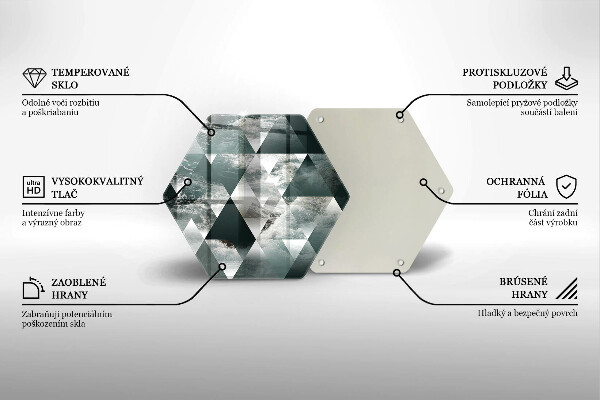 Tabla de cortar de vidrio Triángulos y agua