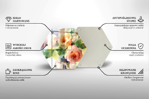 Tabla de cortar de vidrio Flores pintadas