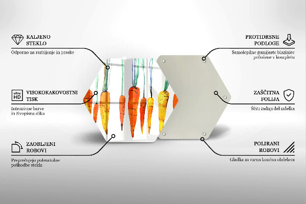 Tabla de cortar de vidrio Ilustración de zanahoria