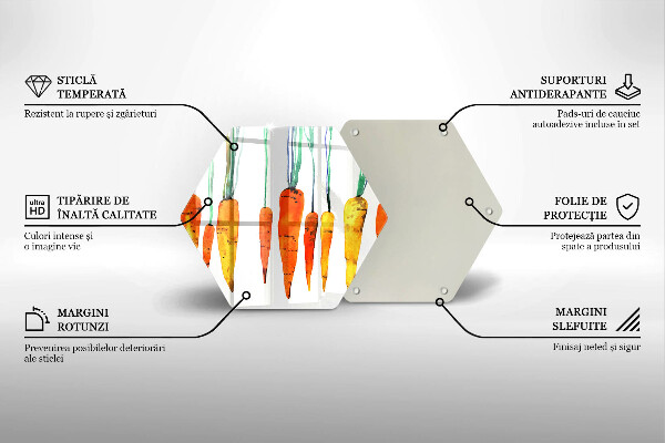 Tabla de cortar de vidrio Ilustración de zanahoria