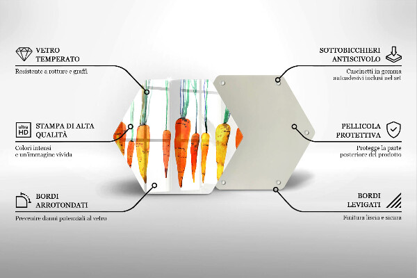 Tabla de cortar de vidrio Ilustración de zanahoria